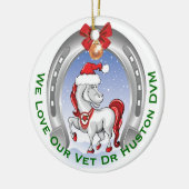 Cute Horse kerstcadeau voor de dierenarts Keramisch Ornament (Links)