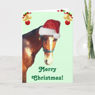 Cute Horse Kerstmis Wenskaart Feestdagen Kaart