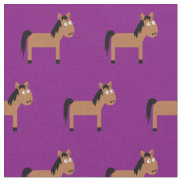 Cute Horse Kind Baby Nursery Paars Stof