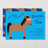 Cute Horse Kinder 1e verjaardag Kaart (Voorkant / Achterkant)