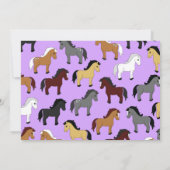 Cute Horse Kinder 1e verjaardag Paars Black Kaart (Achterkant)