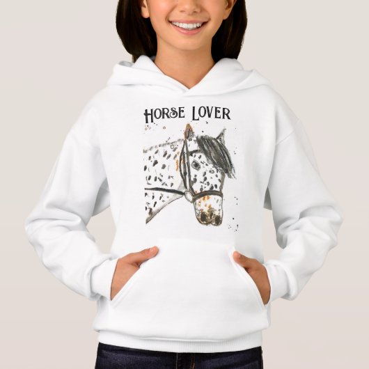 Cute Horse Lover Equestrian Cowgirl Waterverf (Voorkant)