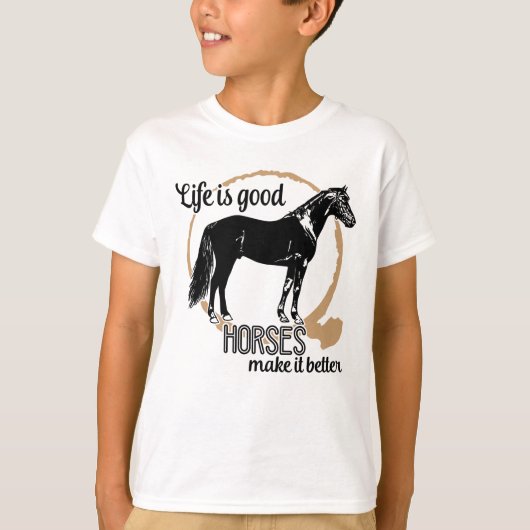 Cute Horse Lover Equestrian Horses Cowgirl Boerder T-shirt (Voorkant)