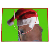 Cute Horse met een kerstcadeautje Pet Large Cadeautasje (Voorkant)