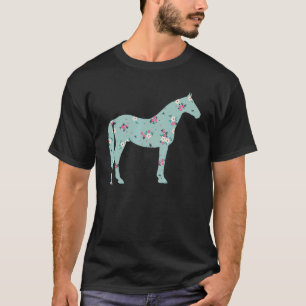 Cute Horse Owner Flower Floral Silhouette Equestri T-shirt