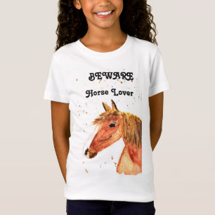 Cute horse ranch rider modern waterverf girl t-shirt