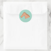 Cute horse ronde sticker (Tas)