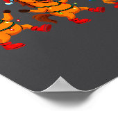 Cute Horse Santa Hat Dancing Lights Christmas Danc Poster (Hoek)