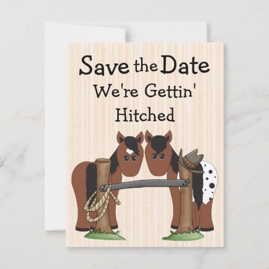 Cute Horse Save the Date Weddenation Notice Kaart (Voorkant)