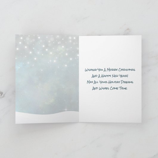 Cute Horse, Snowman, Santa en Reindeer Kerstmis Feestdagen Kaart (Binnen)