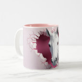 Cute Horse Tweekleurige Koffiemok (Voorkant links)