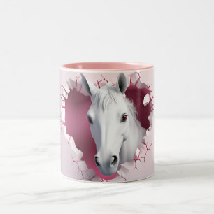 Cute Horse Tweekleurige Koffiemok