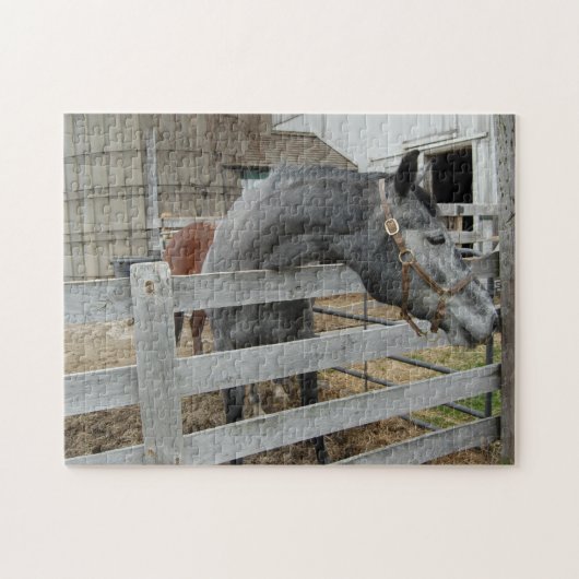 Cute Horse voor een Barn Legpuzzel (Horizontaal)