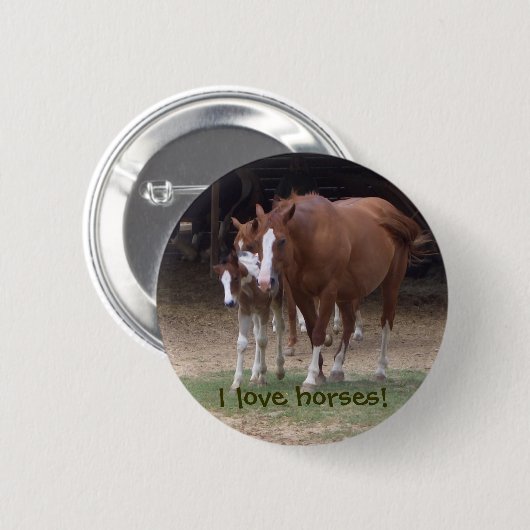 Cute Horses Button (Voorkant /achterkant)