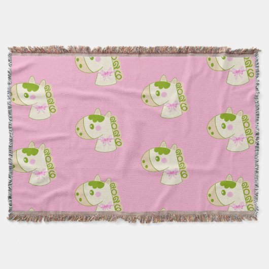 Cute Horses Chinese New Year 2026 Lucky Deken (Voorkant)