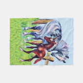 Cute  Horses Mama Baby Fleece Deken (Voorkant (Horizontaal))
