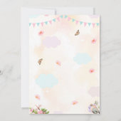 Cute Hot Air ballon 1e Waterverf Birthday RSVP Kaart (Achterkant)