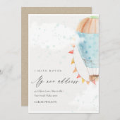 Cute Hot Air Ballon Clouds Star I heeft Kaart verp (Voorkant / Achterkant)