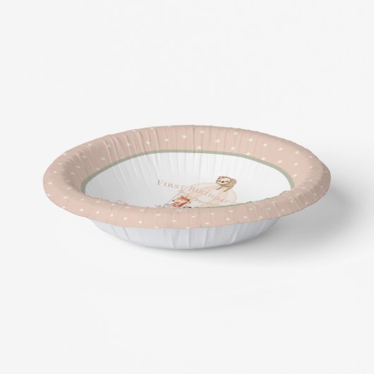 Cute Hot Air Ballon Giraffe Zebra 1e verjaardag Papieren Kommen