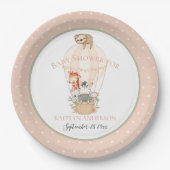 Cute Hot Air Ballon Giraffe Zebra Hartelijk dank Papieren Bordje (Voorkant)