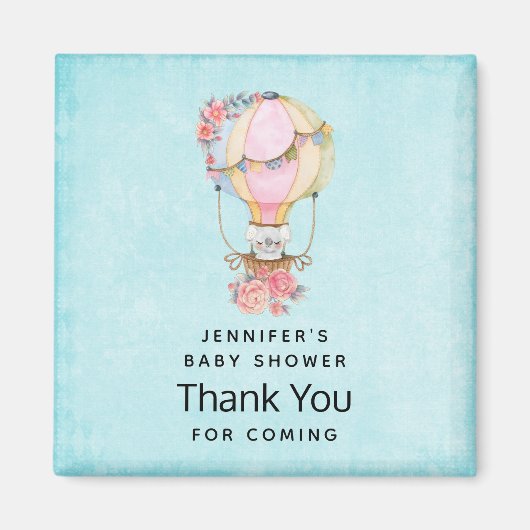 Cute Hot Air Ballon Waterverf Hartelijk dank Magneet (Voorkant)