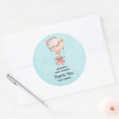 Cute Hot Air Ballon Waterverf Hartelijk dank Ronde Sticker (Envelop)