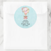 Cute Hot Air Ballon Waterverf Hartelijk dank Ronde Sticker (Tas)