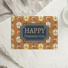 Cute Hot Air-ballonnen Happy Thanksgiving-kaart