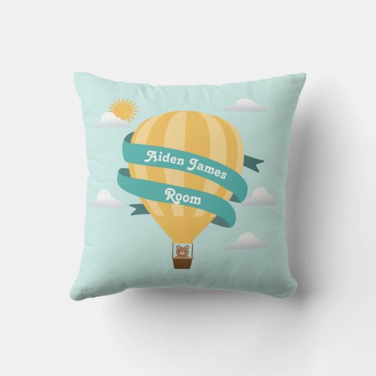 Cute Hot Air Balloon Baby Nursery Kussen (Achterkant)