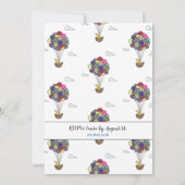 Cute Hot Air Bird Nest Birthday Kaart (Achterkant)