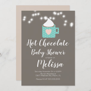 Cute Hot Chocolate Campfire Mok Baby shower Kaart