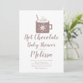 Cute Hot Chocolate Campfire Mok Winter Baby shower Kaart (Staand voorkant)