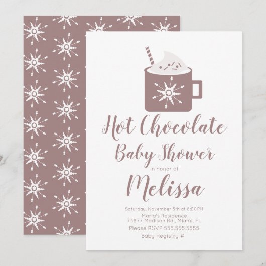 Cute Hot Chocolate Campfire Mok Winter Baby shower Kaart (Voorkant / Achterkant)