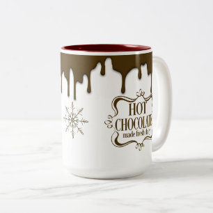 Cute Hot Chocolate Drip Two-Tone Coffee Mok
