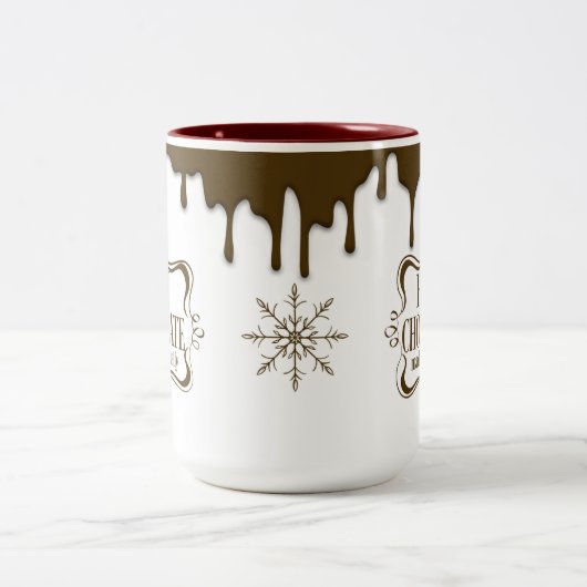 Cute Hot Chocolate Drip Two-Tone Coffee Mok (Center)