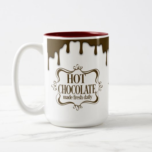 Cute Hot Chocolate Drip Two-Tone Coffee Mok (Links)
