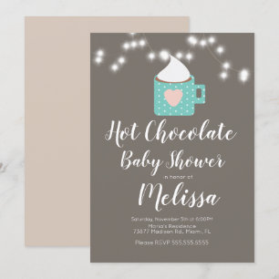 Cute Hot Chocolate Kampvuur Mok Baby Shower Kaart