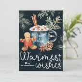 Cute Hot Cocaca en Cookie Cozy Kerstmis Kaart (Staand voorkant)