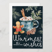 Cute Hot Cocaca en Cookie Cozy Kerstmis Kaart (Voorkant / Achterkant)