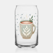 Cute Hot Cocoa Cup Snowflakes Kids Name Blikvorm Glas (Achterkant)