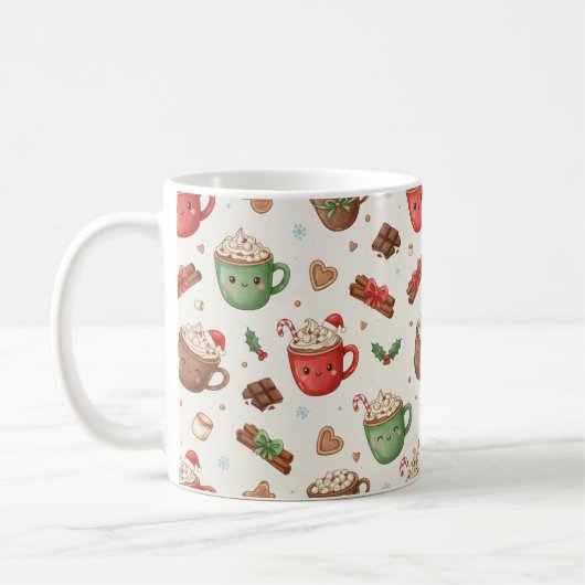 Cute Hot Cocoa Pattern – Festive Illustrated Mugs Koffiemok (Links)