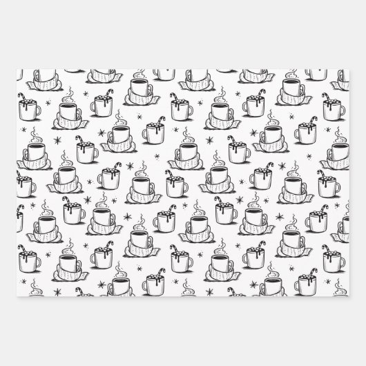 Cute Hot Coffee Seamless Patroon Inpakpapier Vel