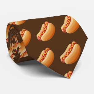 Cute hot dog betegeld food stropdas