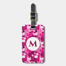 Cute Hot Pink Digital Camo Pattern met Monogram