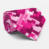 Cute Hot Pink Digital Camo Pattern-vrouwen Stropdas (Opgerold)
