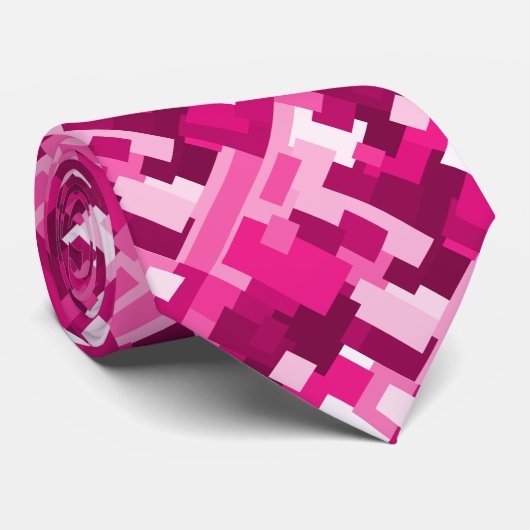 Cute Hot Pink Digital Camo Pattern-vrouwen Stropdas (Opgerold)