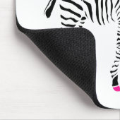 Cute Hot Pink en Black Girly Zebra met naam Muismat (Hoek)