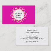Cute Hot Pink Gold Lijst Makeup Artist Visitekaartje (Voorkant / Achterkant)