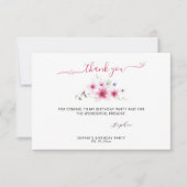 Cute Hot Pink kan Waterverf Girl Birthday drijven Bedankkaart (Voorkant)