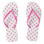 Cute Hot Pink Polkadots - Teenslippers Slim Straps (Voetbed)